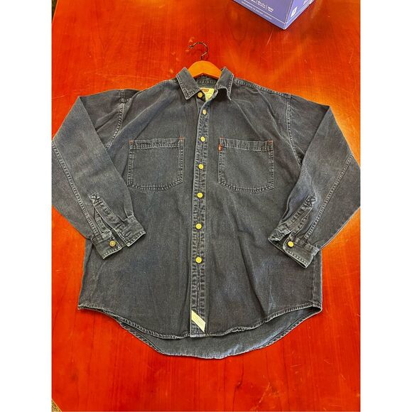 Levi's Other - Vintage Levi’s Darker Blue Denim Button Up Shirt sz M EUC